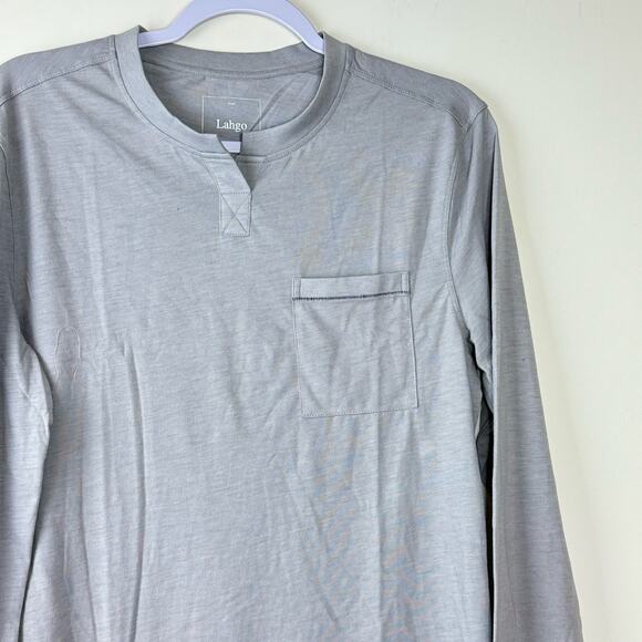 Lahgo by Lunya  Gray Restore Long Sleeve Henley Shirt NWT Size 2XL - Picture 2 of 9